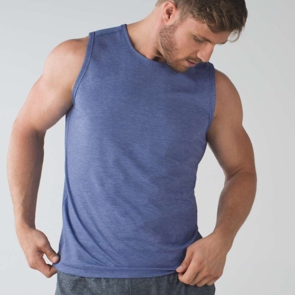 LULULEMON Training Sleeveless Tank Top Heathered Harbor Blue - Picture 2 of 9